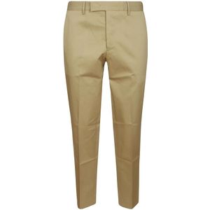 PT Torino, Katoenen Broek met Verborgen Rits Beige, Heren, Maat:XL