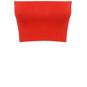 Liviana Conti, Rode Strapless Stretch Top met Geborduurd Logo Rood, Dames, Maat:S