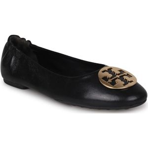 Tory Burch, Schoenen, Dames, Zwart, 39 EU, Leer, Claire logo-plaque ballerina s