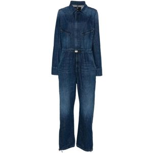 3X1, Indigo Blauwe Denim Jumpsuit Blauw, Dames, Maat:M