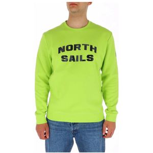 North Sails, Sweatshirts & Hoodies, Heren, Groen, XL, Katoen, Groene Sweatshirt met Lange Mouwen