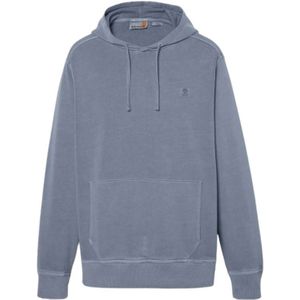 Timberland, Sweatshirts & Hoodies, Heren, Blauw, L, Katoen, Biologische hoodie - Garment Dyed