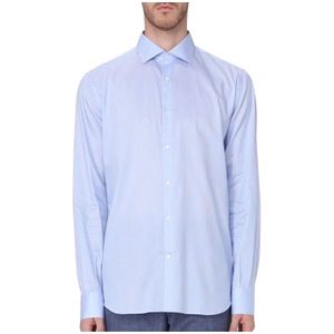 Brooksfield, Overhemden, Heren, Blauw, L, Katoen, Gestreept Klassiek Overhemd Slim Fit
