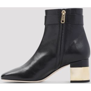 Chloé, Schoenen, Dames, Zwart, 36 EU, Leer, Zwarte Enkellaarsjes Elegante Stijl