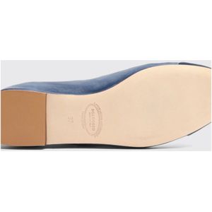 Scarosso, Schoenen, Dames, Blauw, 37 1/2 EU, Leer, Blauwe Carla Leren Ballet Flats