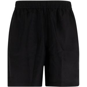 Sunflower, Zwarte Zijden Bermuda Shorts met Koord Zwart, Heren, Maat:M