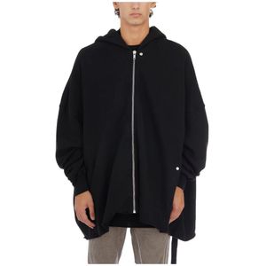 Rick Owens, Sweatshirts & Hoodies, Heren, Zwart, M, Zwarte Hoodie Jumbo Sweatshirt