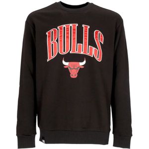 New Era, Sweatshirts & Hoodies, Heren, Zwart, S, Katoen, Chicago Bulls Arch Graphic Crewneck Sweatshirt