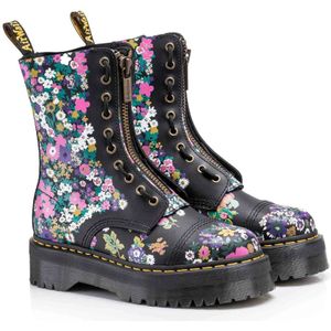 Dr. Martens, Schoenen, Dames, Veelkleurig, 39 EU, Leer, Bloemig hoog model leren schoenen