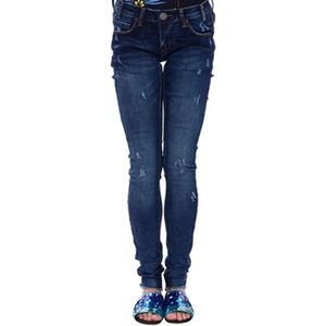One Teaspoon, Jeans, Dames, Blauw, W29, Katoen, Donkerblauwe Skinny Jeans met Knijsneden