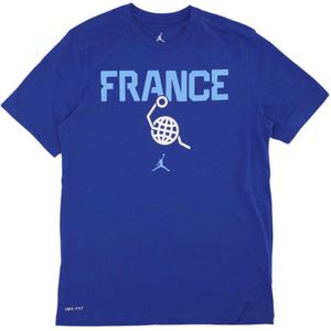 Jordan, Tops, Heren, Blauw, L, Katoen, Frankrijk Basketbal Tee 2024