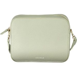 Coccinelle, Tassen, Dames, Groen, ONE Size, Leer, Groene leren handtas met ritssluiting