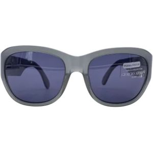 Armani Pre-owned, Pre-owned, Dames, Blauw, ONE Size, Pre-owned Plastic sunglasses