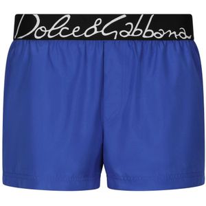 Dolce & Gabbana, Badkleding, Heren, Blauw, M, Polyester, Blauwe zee kleding met logo