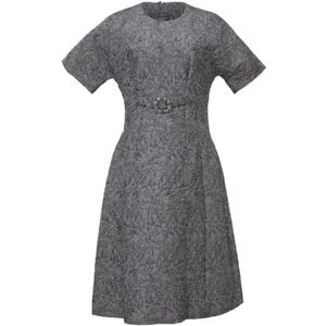 Dolce & Gabbana Pre-owned, Pre-owned, Dames, Grijs, M, Polyester, Pre-owned Polyester dresses
