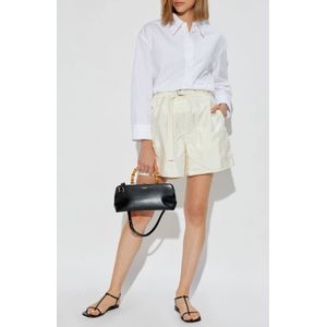 Jil Sander, Korte broeken, Dames, Beige, M, Shorts met zijdeafwerking