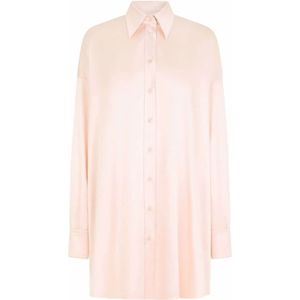 Dolce & Gabbana, Blouses & Shirts, Dames, Roze, M, Zijden Overhemd, Roze, Lange Mouwen