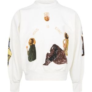 Yeezy, Sweatshirts & Hoodies, Heren, Wit, S, Katoen, Limited Edition Jesus Is King Crewneck