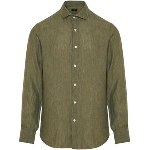 Barba, Overhemden, Heren, Groen, 5Xl, Linnen, Casual Shirts