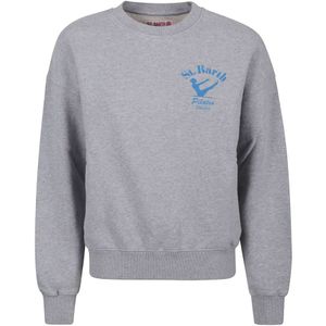 MC2 Saint Barth, Sweatshirts & Hoodies, Dames, Grijs, S, Katoen, Grijze Sweater met Logo