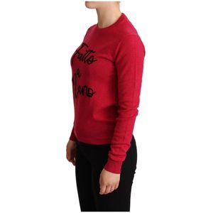 Dolce & Gabbana, Truien, Dames, Roze, M, Wol, Round-neck Truien