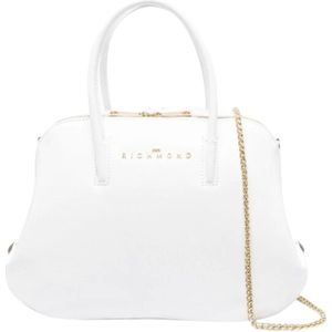 John Richmond, Edgy Glamour Leren Handtas Wit, Dames, Maat:ONE Size