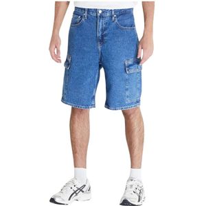 Calvin Klein Jeans, Korte broeken, Heren, Blauw, W30, Denim, Vintage Bermuda Denim Shorts Collectie