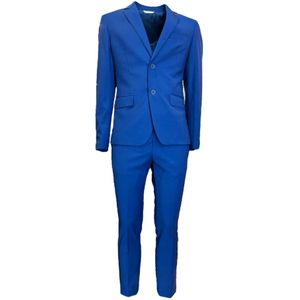 0-105, Pakken, Heren, Blauw, L, Wol, Single Breasted Suits