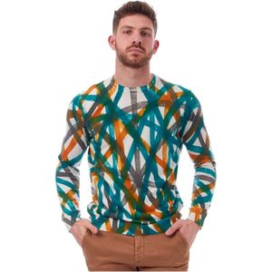 Bob, Sweatshirts & Hoodies, Heren, Veelkleurig, M, Geometrisch Patroon Crewneck Sweater
