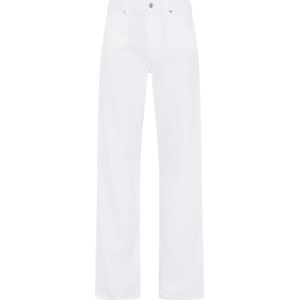7 For All Mankind, Hoge Taille Rechte Pijp Broek Wit, Dames, Maat:W29