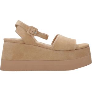 Paloma Barceló, Bruine Suède Sandalen met Gesp Bruin, Dames, Maat:40 EU