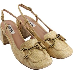 Bibi Lou, Schoenen, Dames, Beige, 39 EU, Rafia Beige Stijlvolle Sandalen