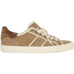 Kiton, Schoenen, Heren, Beige, 40 EU, Katoen, Beige Canvas Retro-Style Sneakers