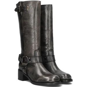 Bronx, Schoenen, Dames, Zwart, 40 EU, Leer, Zwarte Bikerboots New-Cameros