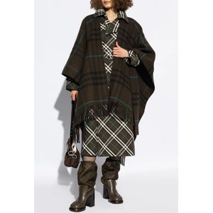 Burberry, Jassen, Dames, Veelkleurig, ONE Size, Wol, Wollen Poncho