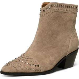 Shoe the Bear, Schoenen, Dames, Beige, 37 EU, Suède, Annika Western Stud Suède Laarzen - Taupe