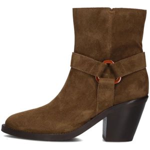 Via Vai, Schoenen, Dames, Bruin, 39 EU, Suède, Bruine Suède Cowboy Enkellaarzen