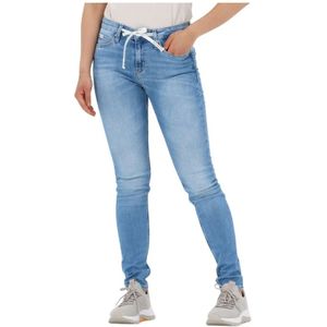 Calvin Klein, Jeans, Dames, Blauw, W26 L32, Denim, Mid Rise Skinny Jeans Blauw