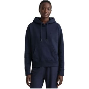 Gant, Sweatshirts & Hoodies, Dames, Blauw, XS, Katoen, Verstelbare biologisch katoenen hoodie