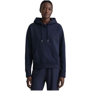 Gant, Verstelbare biologisch katoenen hoodie Blauw, Dames, Maat:XS