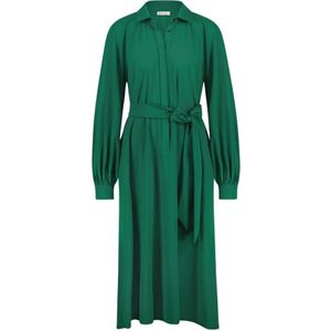 Jane Lushka, Trendy Groene Carlen Jurk met Gerimpelde Details Groen, Dames, Maat:L