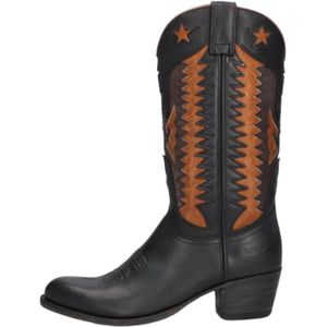 Sendra, Schoenen, Dames, Zwart, 37 EU, Leer, Zwarte Leren Cowboy Laarzen met Uniek Ontwerp