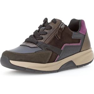 Gabor, Schoenen, Dames, Veelkleurig, 35 EU, Suède, Rollende sneaker - Zwart mix