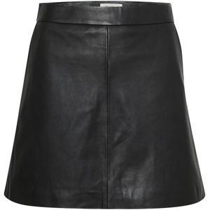 Part Two, Korte Leren Rok Zwart, Dames, Maat:XS