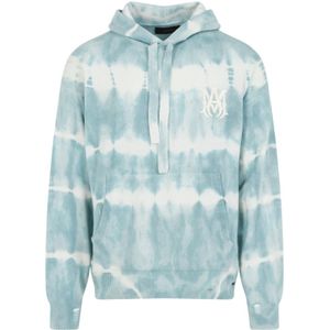 Amiri, Sweatshirts & Hoodies, Heren, Blauw, S, Kasjmier, Tie Dye Hoodie in Sea Blue