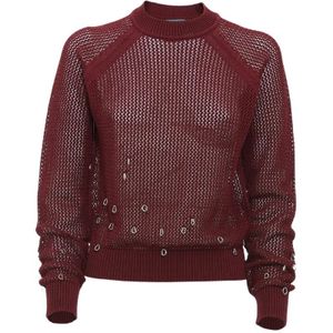 Durazzi Milano, Geborduurde druppel effect bordeauxrode top Rood, Dames, Maat:M