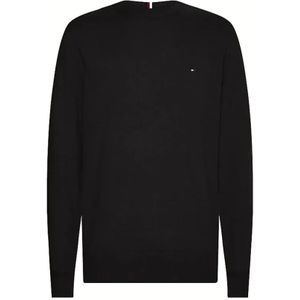 Tommy Hilfiger, Truien, Heren, Zwart, M, Kasjmier, Zwarte Cashmere Gebreide Trui voor Heren