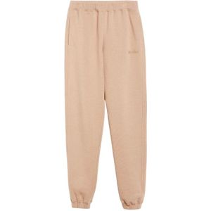 Max Mara, Broeken, Dames, Beige, M, Katoen, Joggingbroek van zachte katoenen fleece