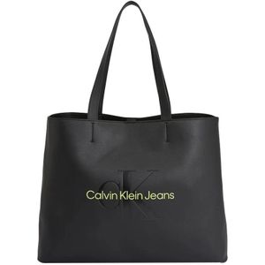 Calvin Klein, Tassen, Dames, Zwart, ONE Size, Multicolor Shopper Tas