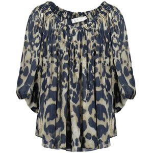 Iro, Leopard Print Gerimpelde Top Veelkleurig, Dames, Maat:XS